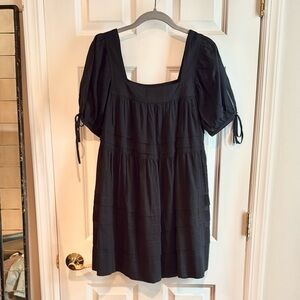 EUC J Crew Calliste Mini Dress in Cotton Voile; XXS, black.